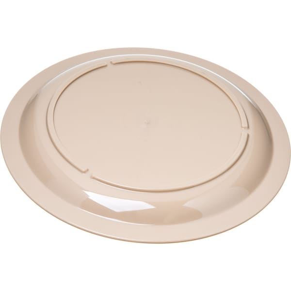 Carlisle Foodservice Polycarbon Nrrw Rim Plate, 10", Tan, PK48 - PCD21025