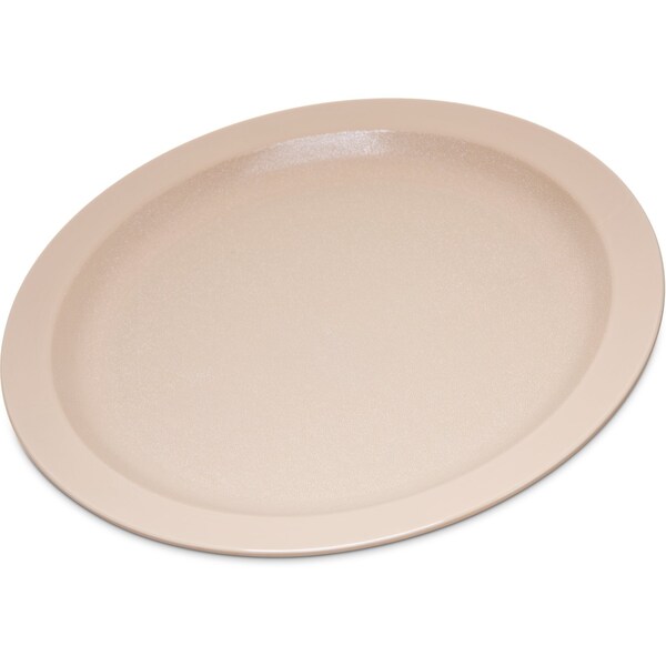 Carlisle Foodservice Polycarbon Nrrw Rim Plate, 10", Tan, PK48 - PCD21025