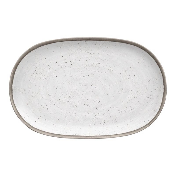 Tarhong TarHong Retreat Pottery White Bamboo Oval Platter 17 in. D 1 pk - TT21827275