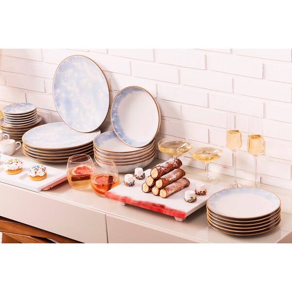 Manhattan Comfort Coup 16 Piece Dinner Set, Service for 4 in Blue and Yellow - EM17-4676