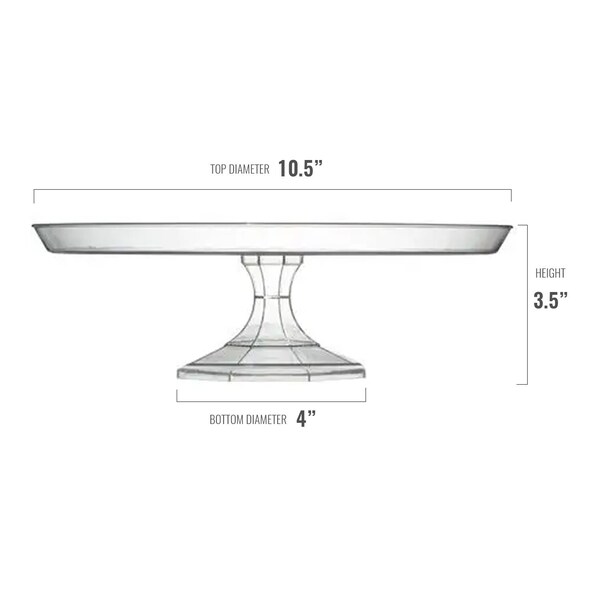 Smarty Had A Party 10.5" Clear Small Round Plastic Cake Stands (12 Cake Stands), 12PK - CS105C-CASE