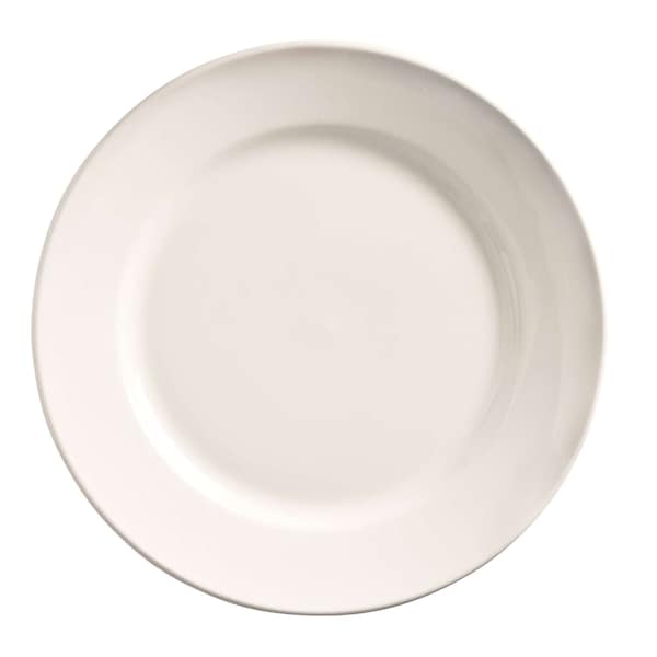 World Tableware Porcelana Rolled Edge 7.125" Bright White Wide Rim Plate, PK36 - 840-420R-24