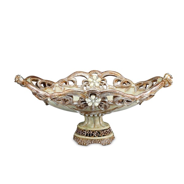 Ore Furniture 9 in. Vintage Rose Fruit Bowl - K-4203B