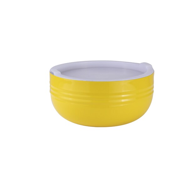 Bon Chef Cold Wave Bowl & Stacking Cover  9 7/8" Dia X 4 3/4" H  3 1/2 Qt - 9319YELLOW