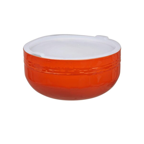 Bon Chef Cold Wave Bowl & Stacking Cover   13 7/8" Dia X 6 7/8" H  10 Qt 2 Oz - 9320ORANGE