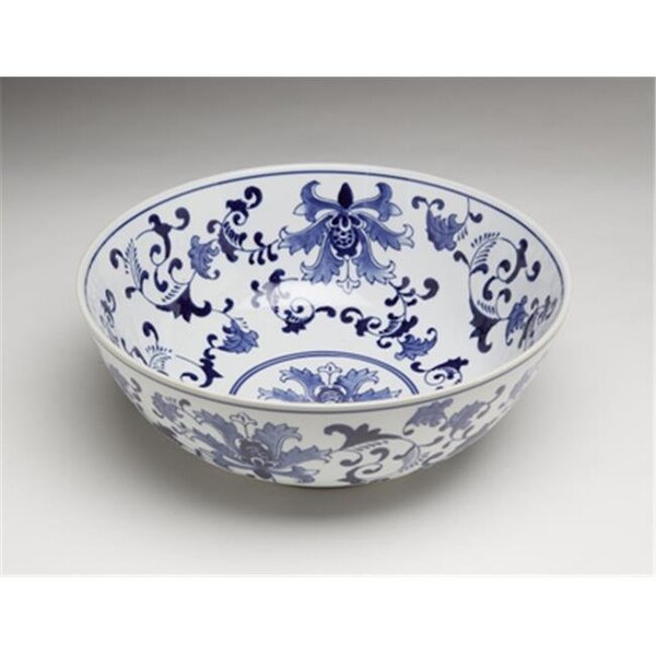 Aa Importing AA Importing 59879 14 in. Blue & White Bowl - 59879