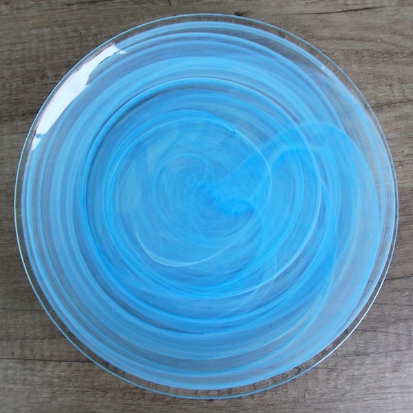 American Granby Red Pomegranate  Nuage 11 in. Dinner Aqua Plate - 0812-6