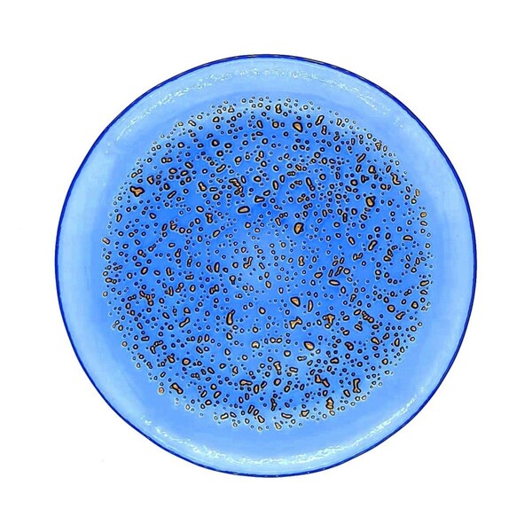 Red Pomegranate Collection 7 in. Isla Canape Plates, Indigo & Bronze - Set of 4 - 4960-7