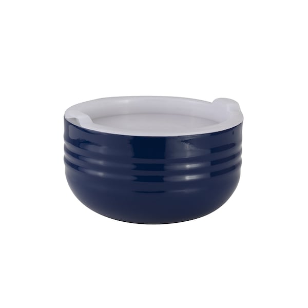 Bon Chef Cold Wave Bowl & Stacking Cover  6 3/8" Dia X 3 3/8" H  1 Qt - 9317COBALTBLUE