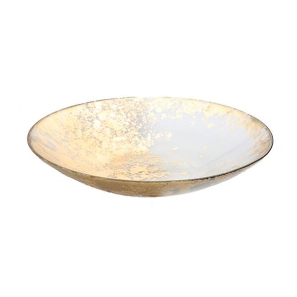 Classic Touch Decor Classic Touch CB1067 Smoked Glass Bowl with Scattered Gold Design - CB1067