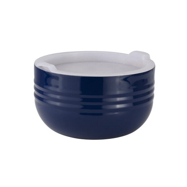 Bon Chef Cold Wave Bowl & Stacking Cover  7 1/8" Dia X 4" H  1 Qt 20 Oz - 9318COBALTBLUE