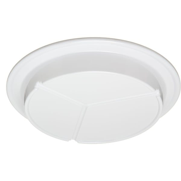 Carlisle Foodservice Melamine 3-Compt Deep Plate, 9", Wht, PK24 - 4351602