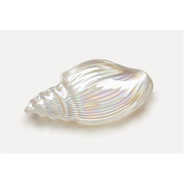 Red Pomegranate Red Pomegranate 573-8 Conch Shell 11.5 in. White Luster Plate - 573-8