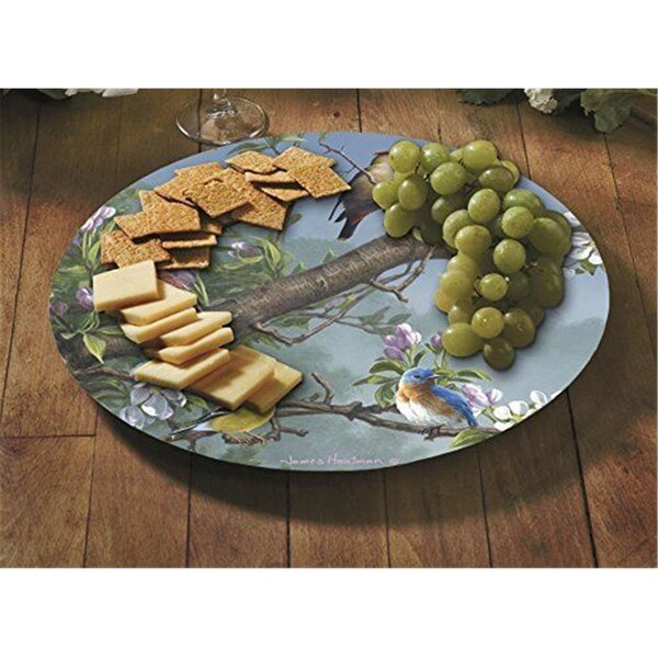 Counterart Counter Art CART23780 13 in. Beautiful Songbirds Lazy Susan Glass Serving Plate - CART23780