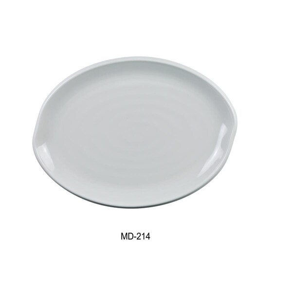 Yanco Milando Oval Plate - Melamine, White - 10 x 14 in., 12PK - MD-214