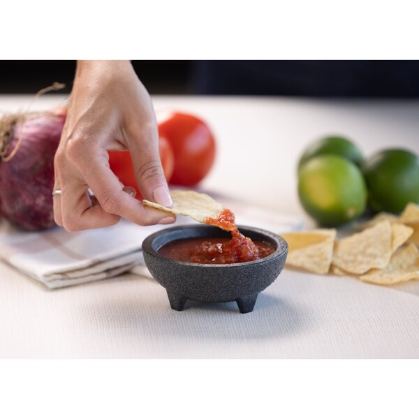 Service Ideas Salsa Bowl 4 Piece Set, 4 oz each, Black - MB4BL