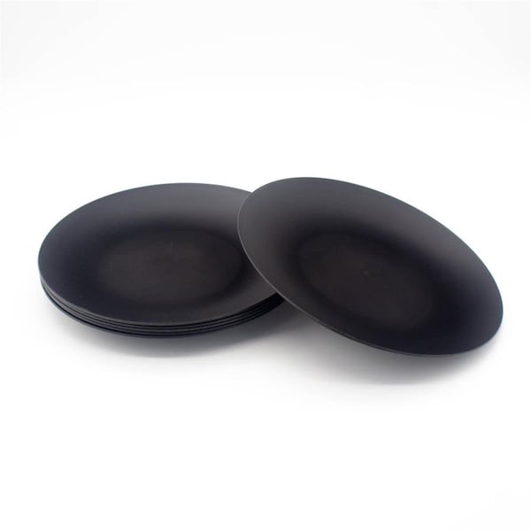 Coza 6-Pc Plastic Dish Set 10 Inch Diameter BPA Free Black - 992404008
