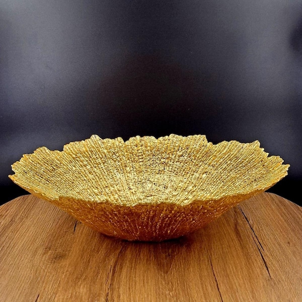 Pisos 16 in. Coral Centerpiece Bowl, Gold - PI3186573