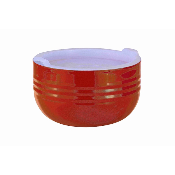 Bon Chef Cold Wave Bowl & Stacking Cover  7 1/8" Dia X 4" H  1 Qt 20 Oz - 9318RED