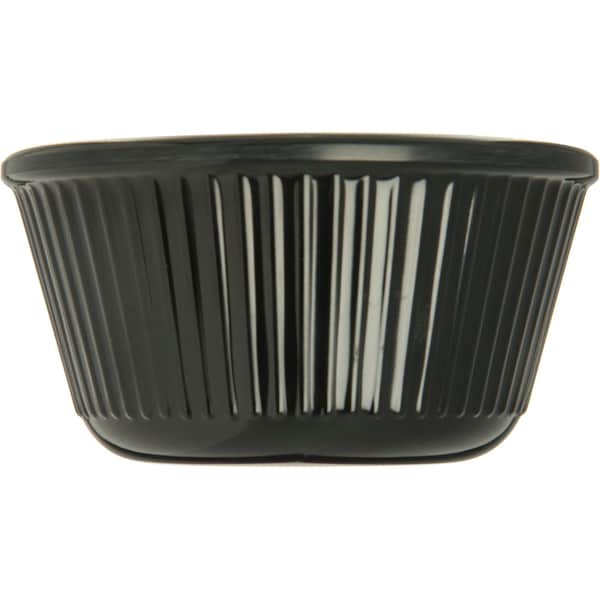 Carlisle Foodservice Melamine Fluted Bowl Ramekin, 4 oz, Black - S29103