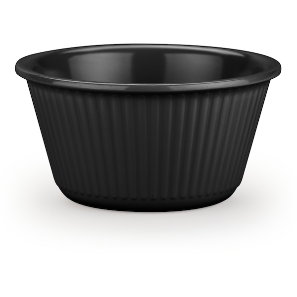 Carlisle Foodservice Melamine Fluted Bowl Ramekin, 4 oz, Black - S29103