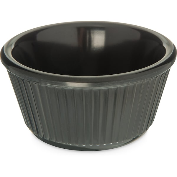 Carlisle Foodservice Melamine Fluted Bowl Ramekin, 4 oz, Black - S29103