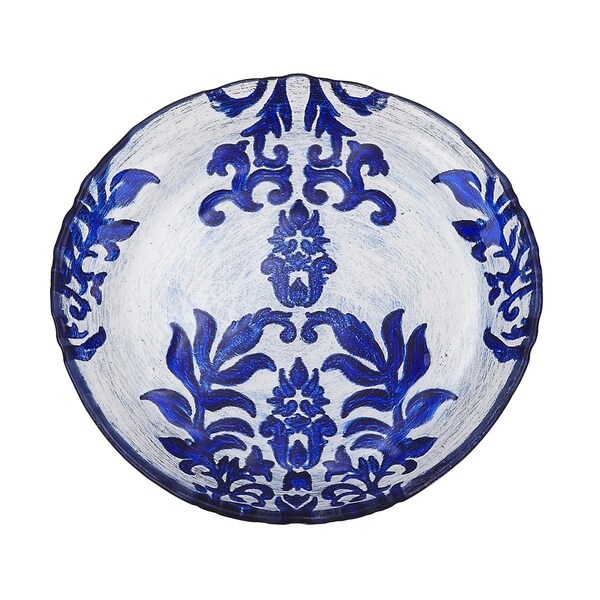 Standalone Damask 6 in. Blue Velvet Plate, 4PK - ST490518