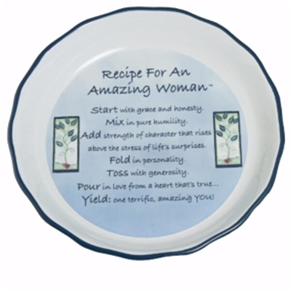 Ca Gift-Dba Abbey Gift 10.5 in. Pie Plate Deep Dish Amazing Woman, Blue - 151246