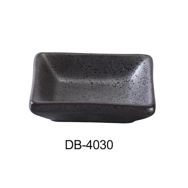 Yanco 3 x 2.25 in. Diamond Black Collection Rectangular Sauce Dish, Matte Glaze - 2 oz, 48PK - DB-4030