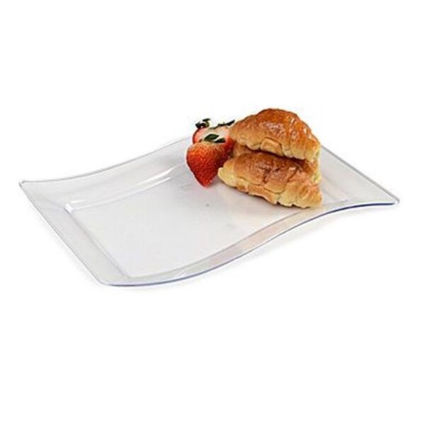 Fineline Settings Fineline Settings 1407-CL Clear Rectangle Luncheon Plate - 1407-CL