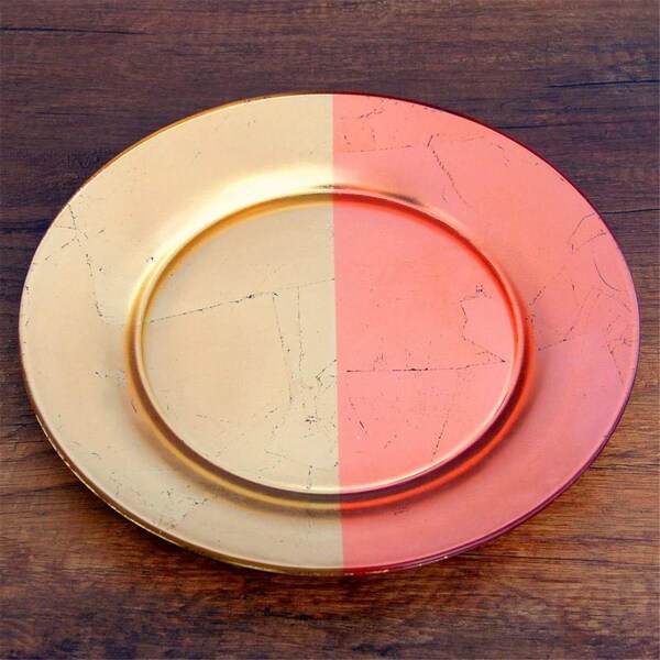 Red Pomegranate Gilt Demi Gold & Rose Dinner Plate - 0985-3