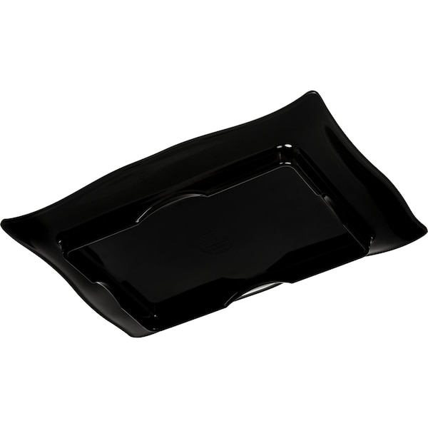 Carlisle Foodservice Rect Textured Platter, 13.5x9.25", Blk, PK4 - 4452003