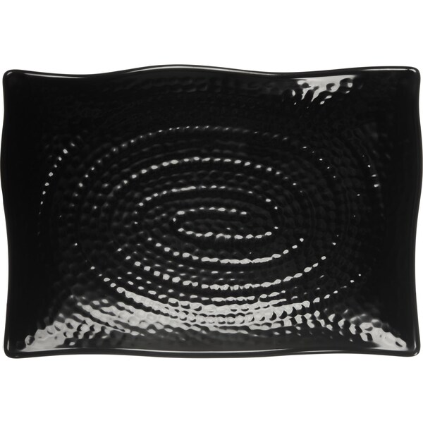 Carlisle Foodservice Rect Textured Platter, 13.5x9.25", Blk, PK4 - 4452003