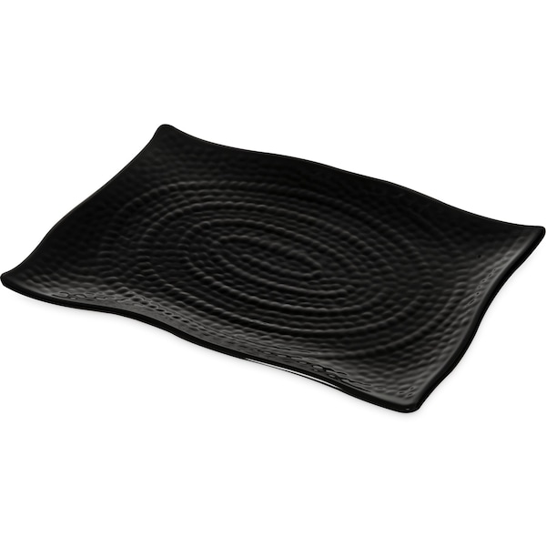 Carlisle Foodservice Rect Textured Platter, 13.5x9.25", Blk, PK4 - 4452003