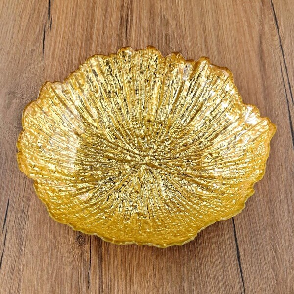 Red Pomegranate Collection 8.5 in. Coral Soup Plate, Gold - 2777-1