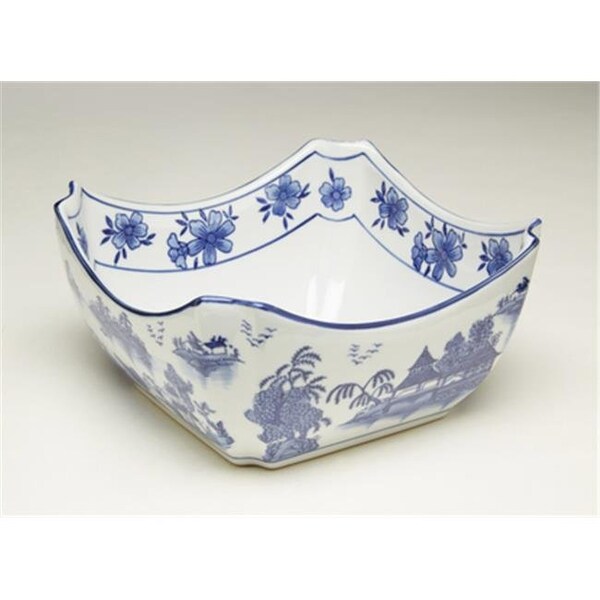 Aa Importing AA Importing 59776 Square Blue & White Bowl - 59776