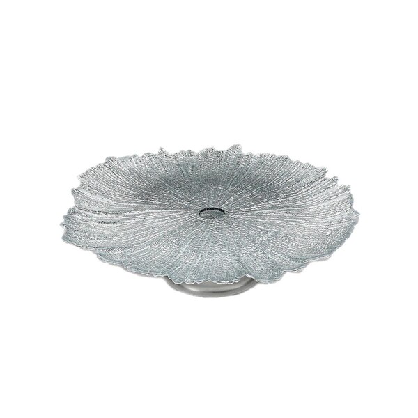 Palacedesigns Coral 15 in. Silver Footed Cake Plate - 15in. - Silver - PA3179244