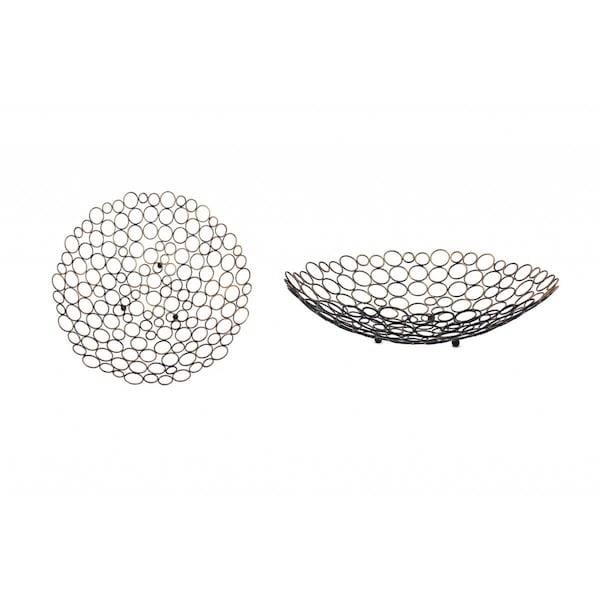 Gfancy Fixtures 18.5 x 18.5 x 4.5 in. Decorative Metal Tray, Bronze - GF3679872