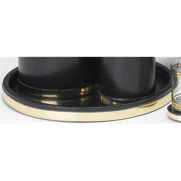 Sharptools Sophisticates Black with Polished Brass Deluxe 14 Inch Tray - SH88566