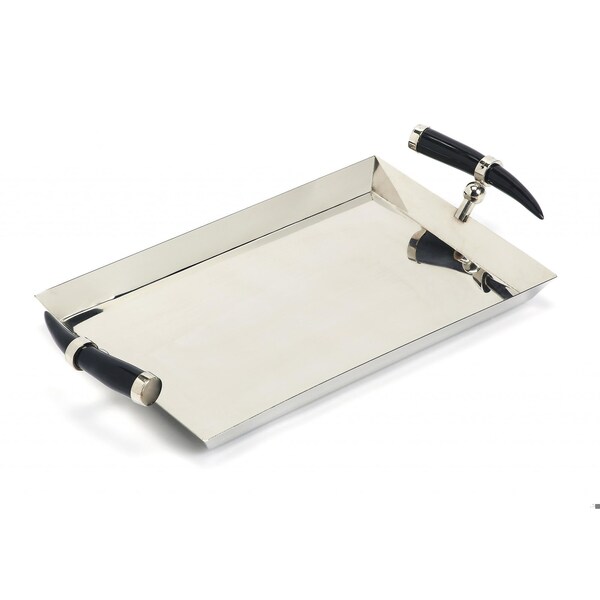 Homeroots 3 x 19 x 10.5 in. Rectangular Stainless Steel Serving Tray - 388898