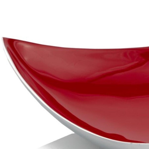 Homeroots HomeRoots 354585 14 x 14 x 4 in. Buffed & Poppy Red Trigon Tray - Poppy Red - 354585