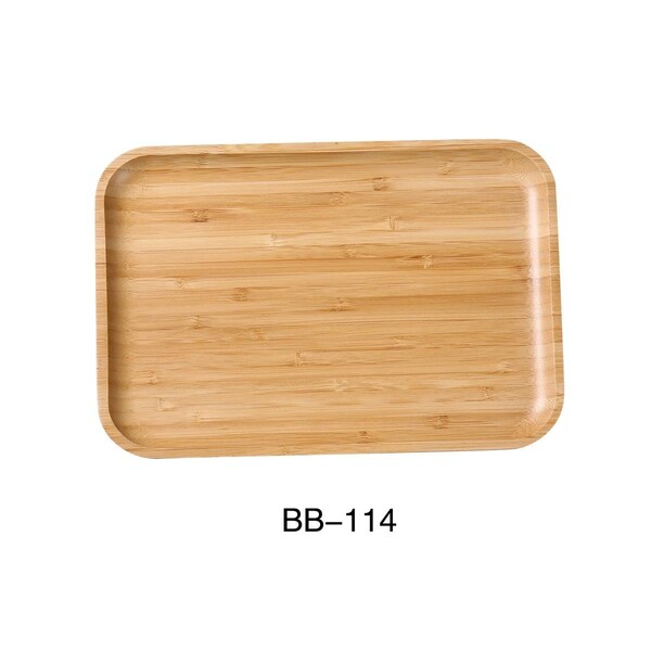 Cocinando 14 x 10 x 0.88 in. Rectangular Tray, Bamboo, 12PK - CO4250350