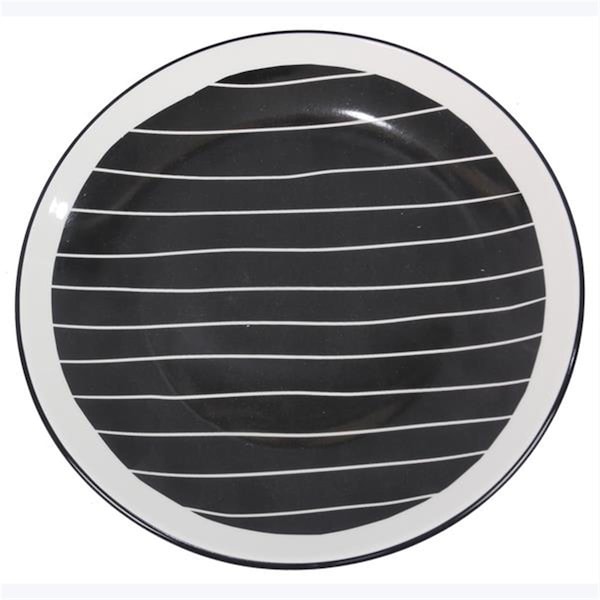 Desorden Stoneware Snack Platter, Black & White - DE3281976