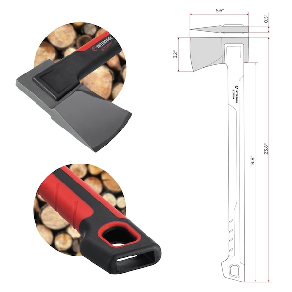 Intertool 24-inch Chopping Axe, Short Handle, 3 lbs - HT08-0293