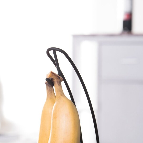 Basicwise Wire Metal Fruit Basket Holder with Banana Hanger, Set of 2 - QI003494.2