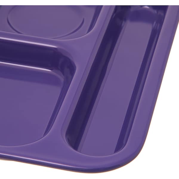Carlisle Foodservice Right Hand 6 Comp Tray, Purple, PK12 - 4398887