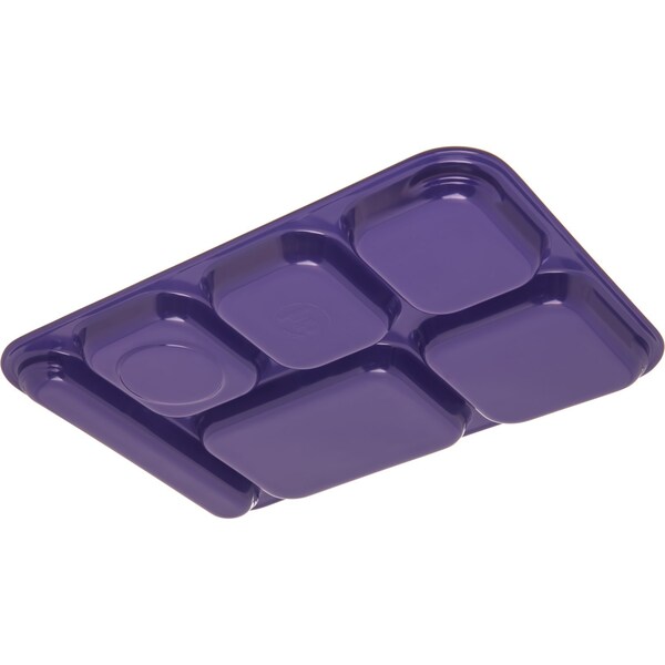 Carlisle Foodservice Right Hand 6 Comp Tray, Purple, PK12 - 4398887