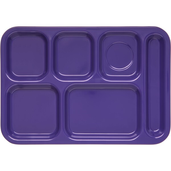Carlisle Foodservice Right Hand 6 Comp Tray, Purple, PK12 - 4398887