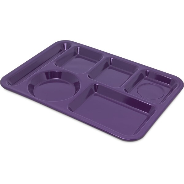Carlisle Foodservice Lt Hand Hvy Wt, 6-Comp Tray, Prpl, PK12 - 4398087