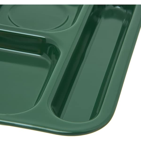 Carlisle Foodservice Right Hand 6 Comp Tray, Green, PK12 - 4398808